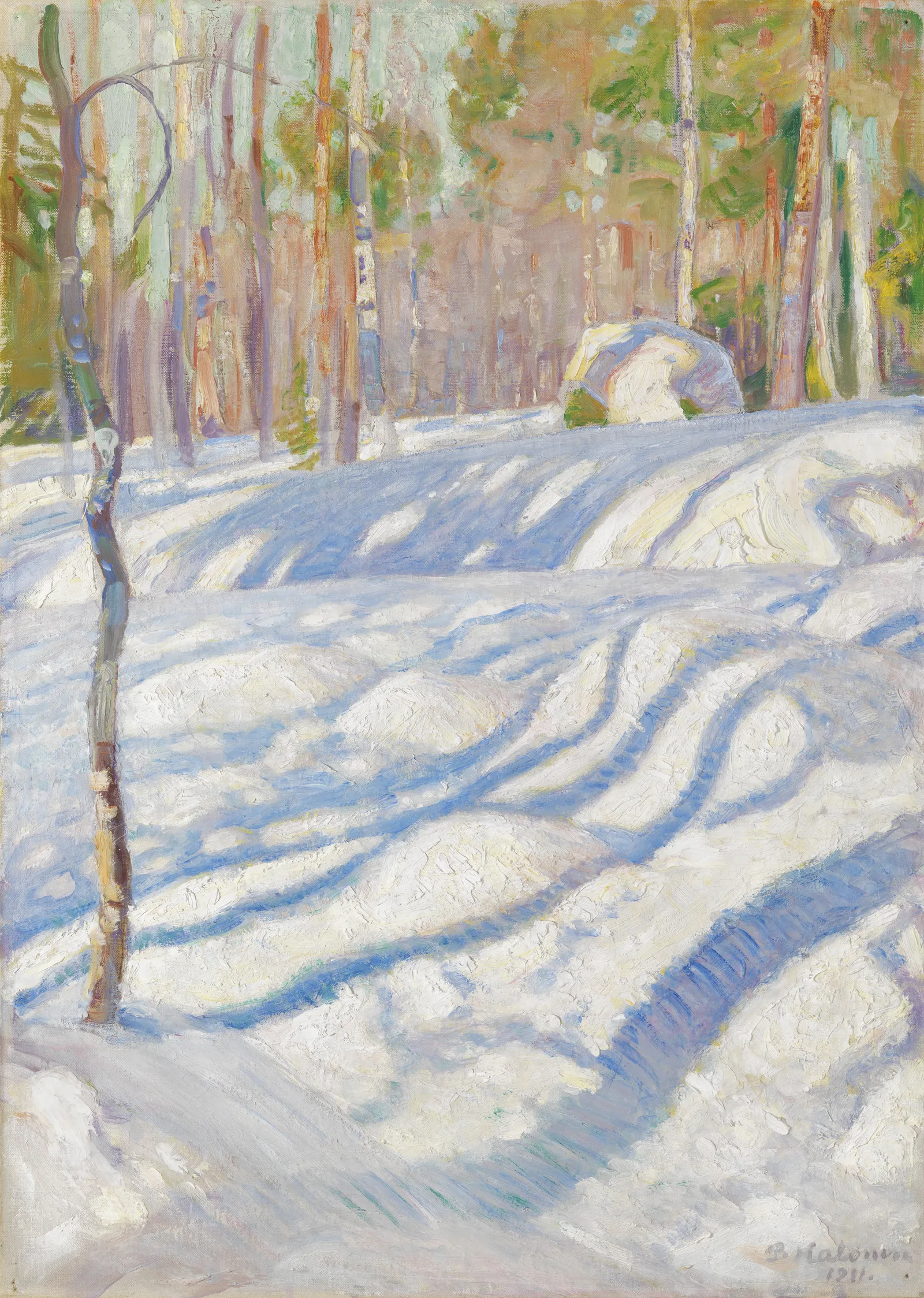 Pekka Halonen Winterlandschap in de zon 1911 Finnish National Gallery Collection Ateneum Art Museum Helsinki