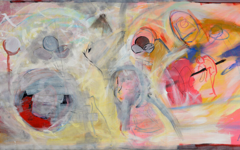 Dansen en werken 200x100 Acryl op doek 2026